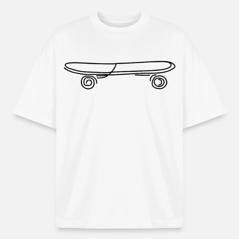 Skateboard - Heavyweight Boxy Unisex T-Shirt by Stanley/Stella - white