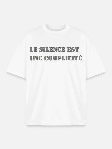 SILENCE IS COMPLICITY - Boxy Heavyweight Unisex Organic T-Shirt by Stanley/Stella - white