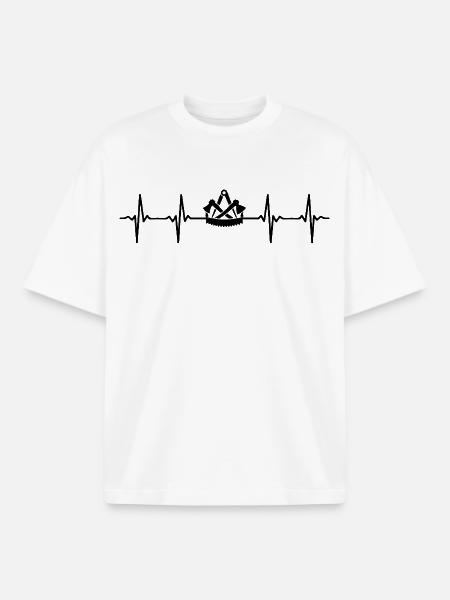 carpenter heartbeat carpenter - Boxy Heavyweight Unisex Organic T-Shirt by Stanley/Stella - white