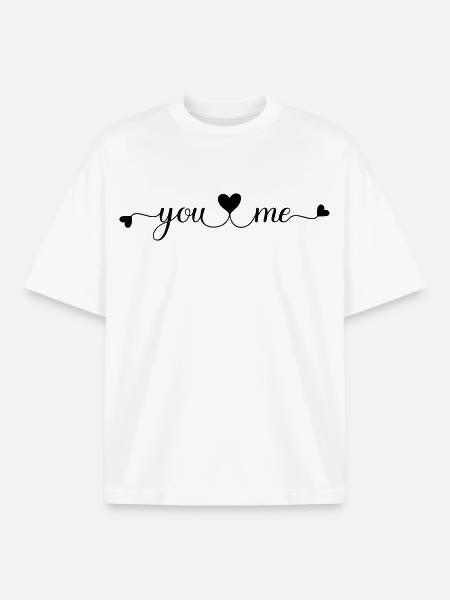 You and Me - Boxy Heavyweight Unisex Organic T-Shirt by Stanley/Stella - white
