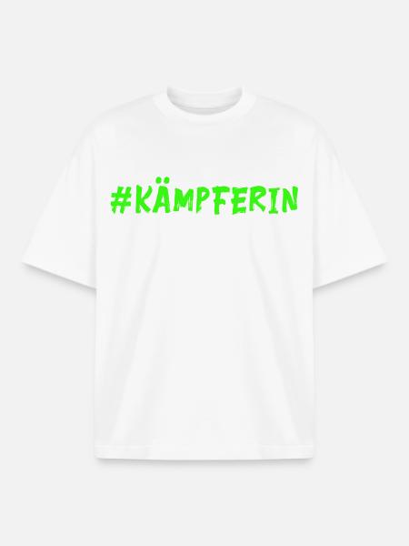 Fighter - Lucky Charm - neon green - Boxy Heavyweight Unisex Organic T-Shirt by Stanley/Stella - white