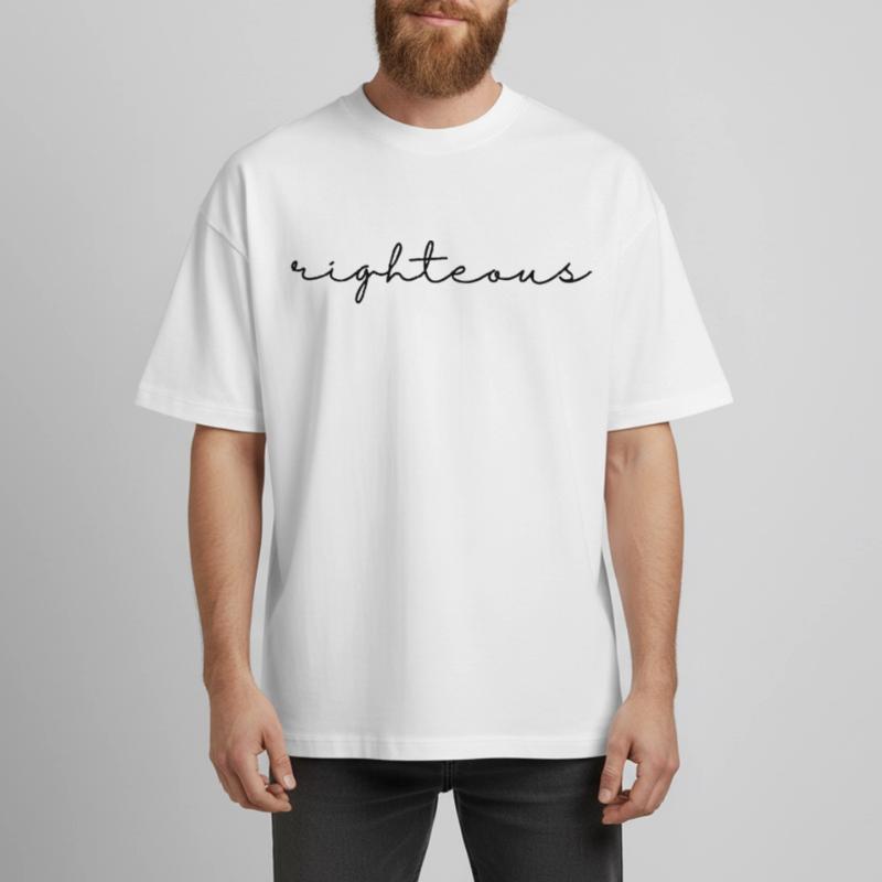 Righteous script Heavyweight Boxy Unisex T-Shirt by Stanley/Stella