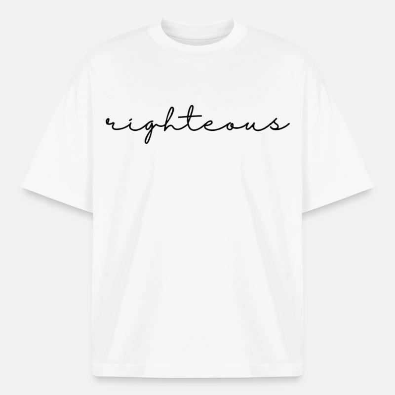 Righteous script - Heavyweight Boxy Unisex T-Shirt by Stanley/Stella - white
