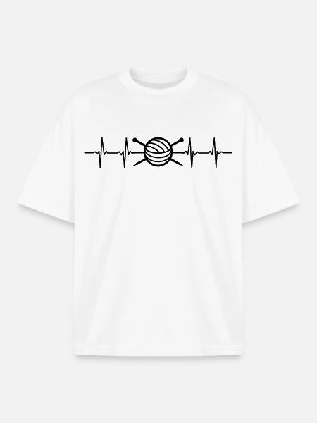 Stricken Herzschlag - Boxy Heavyweight Unisex Organic T-Shirt von Stanley/Stella - Weiß