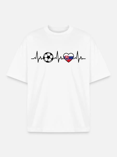 Slowakei Fußball Herzschlag Slowakei - Boxy Heavyweight Unisex Organic T-Shirt von Stanley/Stella - Weiß