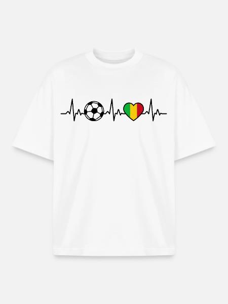Mali Fußball Herzschlag Mali - Boxy Heavyweight Unisex Organic T-Shirt von Stanley/Stella - Weiß