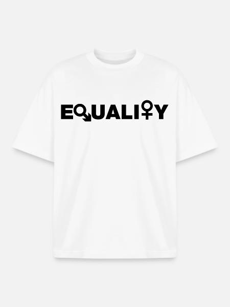 Égalité # - T-shirt unisexe boxy épais biologique Stanley/Stella - blanc