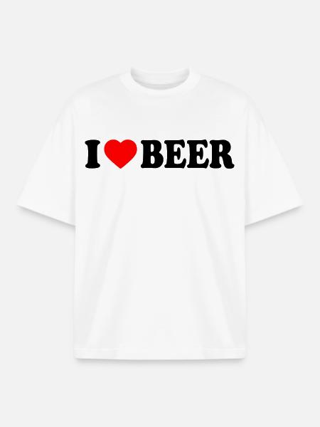 I love beer - Boxy Heavyweight Unisex Organic T-Shirt by Stanley/Stella - white