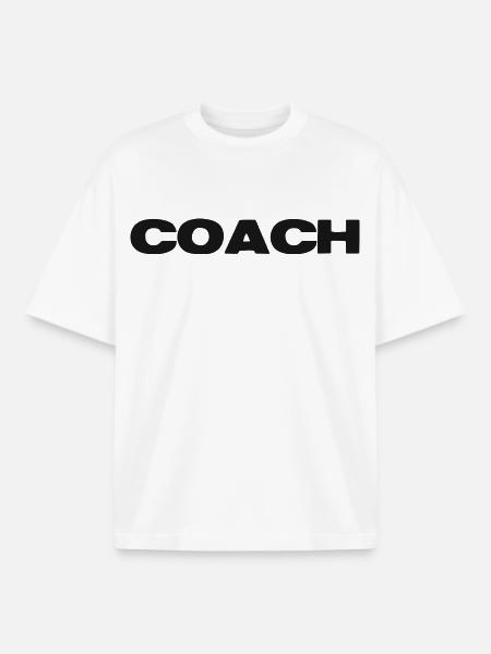 Coach Power - Boxy Heavyweight Unisex Organic T-Shirt by Stanley/Stella - white