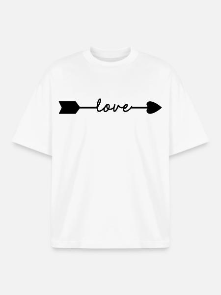 Love - Boxy Heavyweight Unisex Organic T-Shirt by Stanley/Stella - white