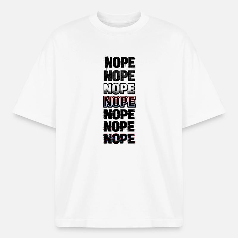 Nein, Neon-Glitch-Textstack - Heavyweight Unisex Boxy T-Shirt von stanley/stella	 - Weiß