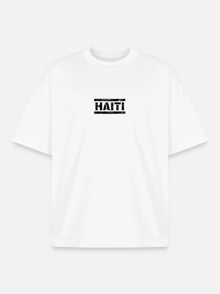 Haïti - T-shirt unisexe boxy épais biologique Stanley/Stella - blanc