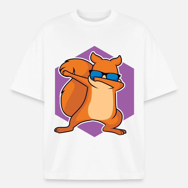 Dabbing Squirrel - Conception - T-shirt unisexe épais coupe boxy Stanley/Stella - blanc