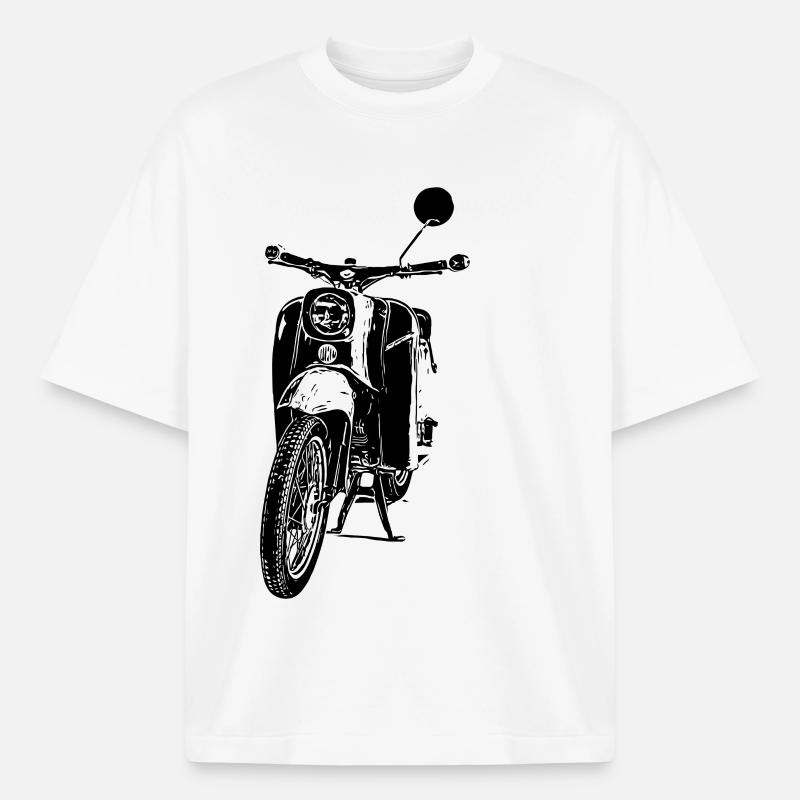 Cyclomoteur Schwalbe - T-shirt unisexe épais coupe boxy Stanley/Stella - blanc
