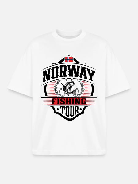 Norway Fishing Fishing Angler - Boxy Heavyweight Unisex Organic T-Shirt by Stanley/Stella - white