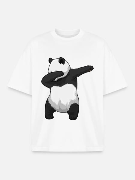 Panda Hip Hop Tanz - Boxy Heavyweight Unisex Organic T-Shirt von Stanley/Stella - Weiß