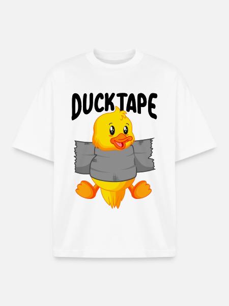 Duck Tape | Ducklings with duct tape - Boxy Heavyweight Unisex Organic T-Shirt by Stanley/Stella - white