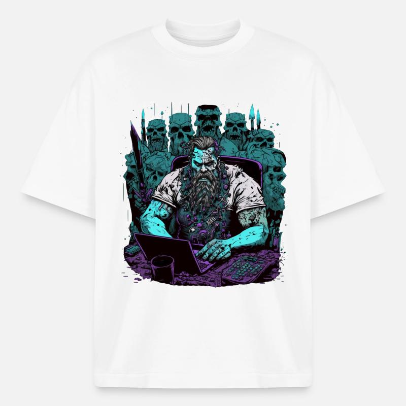 Admin Wiking programmiert Computer - Heavyweight Unisex Boxy T-Shirt von stanley/stella	 - Weiß