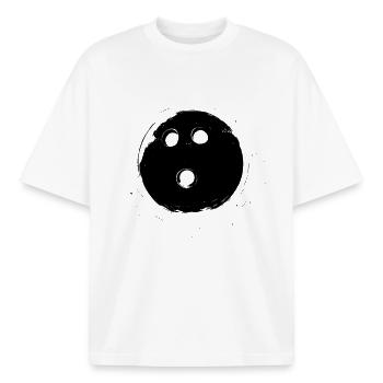 boule de bowling - T-shirt unisexe boxy épais biologique Stanley/Stella - blanc - Devant - AI Model Male 185 light (185cm) & AI Model Female 172 dark (172cm)
