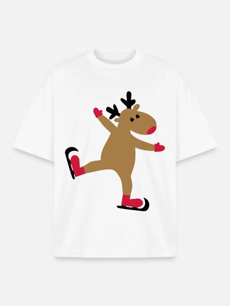 Funny moose for Christmas - Boxy Heavyweight Unisex Organic T-Shirt by Stanley/Stella - white