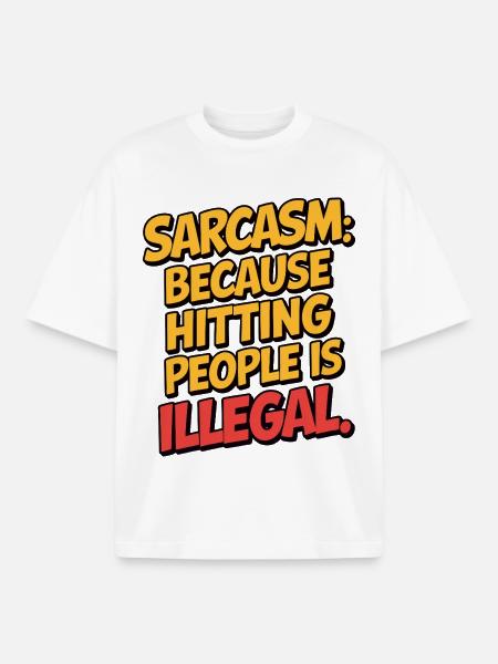 Sarkasme fordi ærlighed er for risikabelt sjovt citat - Stanley/Stella unisex boxy heavyweight T-shirt økologisk - hvid