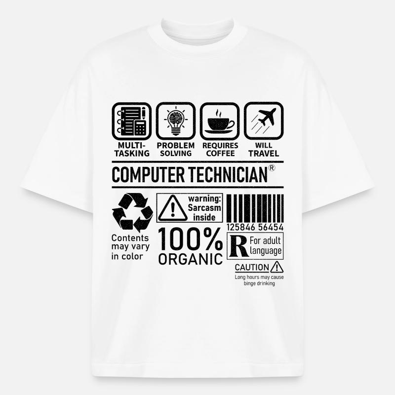 Computer Technician multi tasking problem solving - Heavyweight Boxy Unisex T-Shirt by Stanley/Stella - white