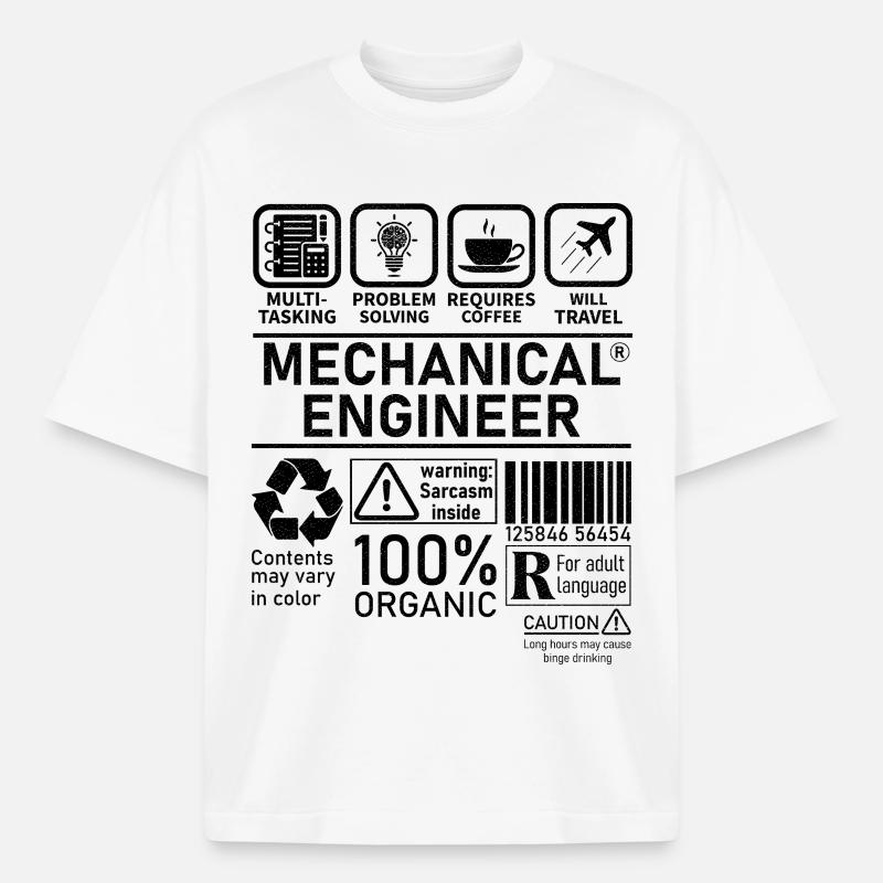 Mechanical Engineer multi tasking problem solving - Heavyweight Boxy Unisex T-Shirt by Stanley/Stella - white