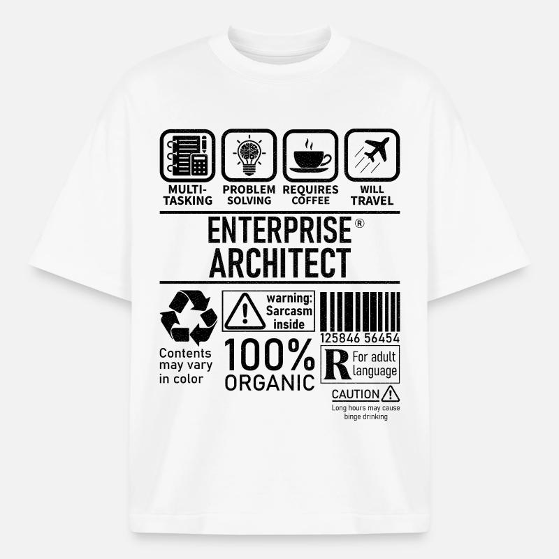 Enterprise Architect multi tasking problem solving - Boxy Heavyweight Unisex Organic T-Shirt by Stanley/Stella - white
