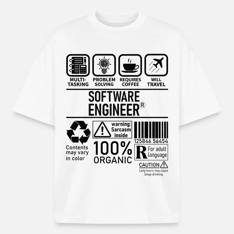 Software Engineer multi tasking problem solving - Heavyweight Unisex Boxy T-Shirt von stanley/stella	 - Weiß