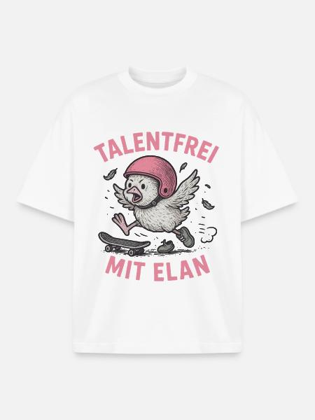 Talentfrei mit Elan - Boxy Heavyweight Unisex Organic T-Shirt von Stanley/Stella - Weiß
