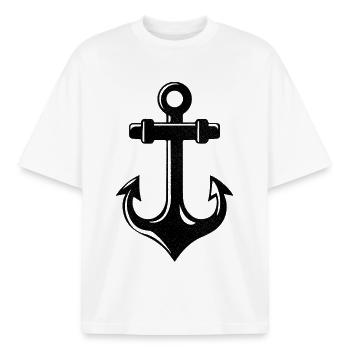Cruise Ship Trip - Boxy Heavyweight Unisex Organic T-Shirt by Stanley/Stella - white - Front - AI Model Male 185 light (185cm) & AI Model Female 172 dark (172cm)