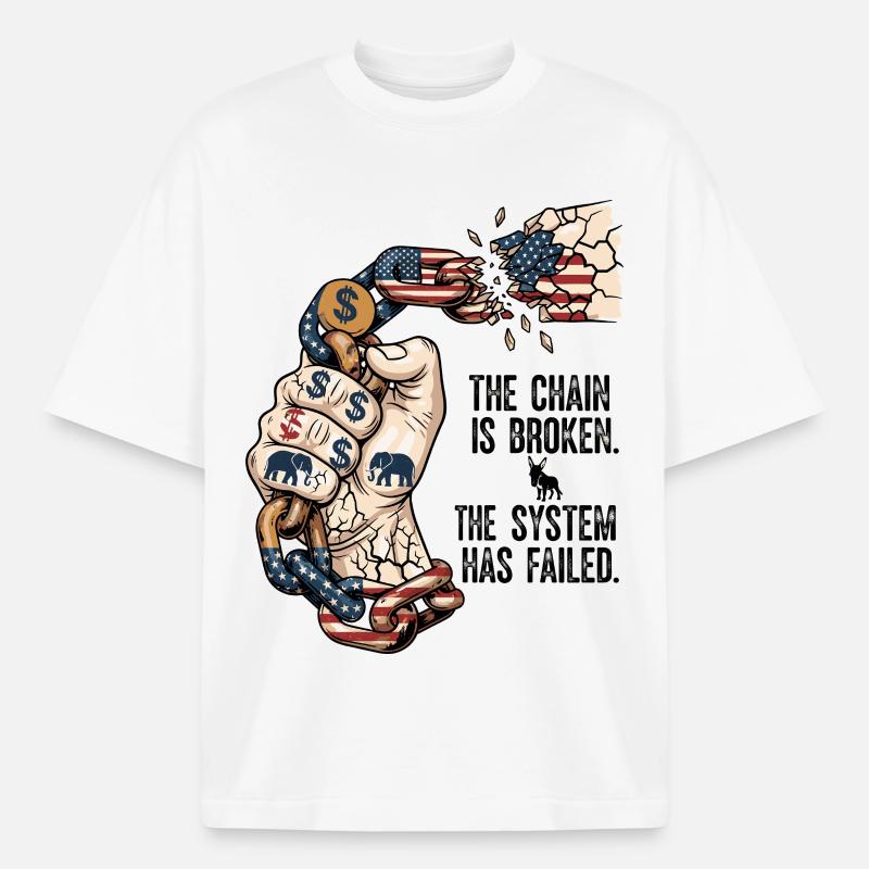 Le système a échoué - T-shirt unisexe épais coupe boxy Stanley/Stella - blanc