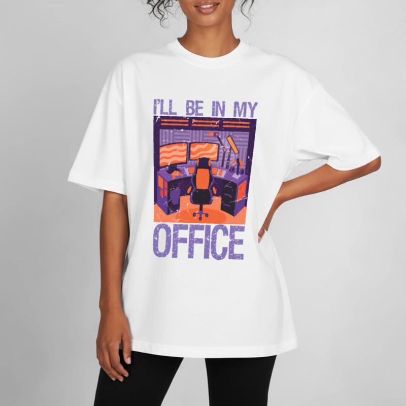 Giochi per PC Sarò nel mio ufficio | Hardware Nerd PC T-shirt unisex boxy pesante biologica di Stanley/Stella