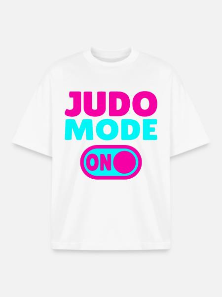 Judo Mode ON – Stärke, Disziplin & Kampfgeist - T-shirt unisexe boxy épais biologique Stanley/Stella - blanc