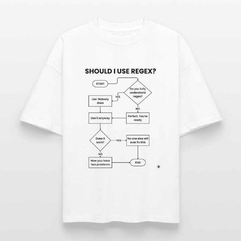 Should I Use Regex Flowchart - Two Problems Gift Boxy Heavyweight Unisex Organic T-Shirt by Stanley/Stella