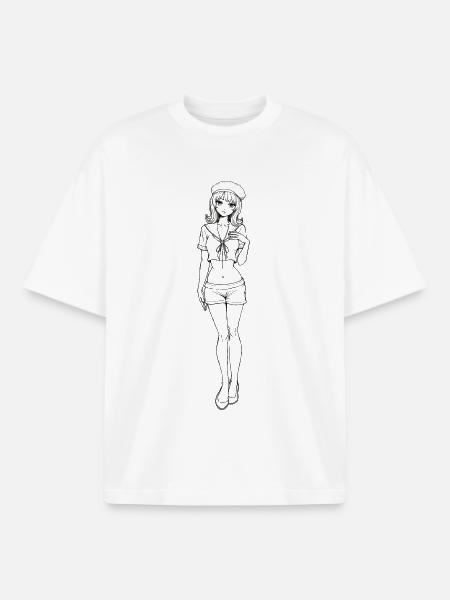 Pin-up sailor navy retro look - Boxy Heavyweight Unisex Organic T-Shirt by Stanley/Stella - white
