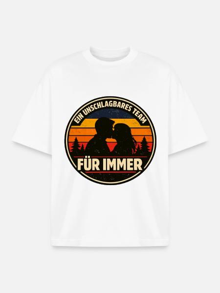Unbeatable team, forever love - Boxy Heavyweight Unisex Organic T-Shirt by Stanley/Stella - white