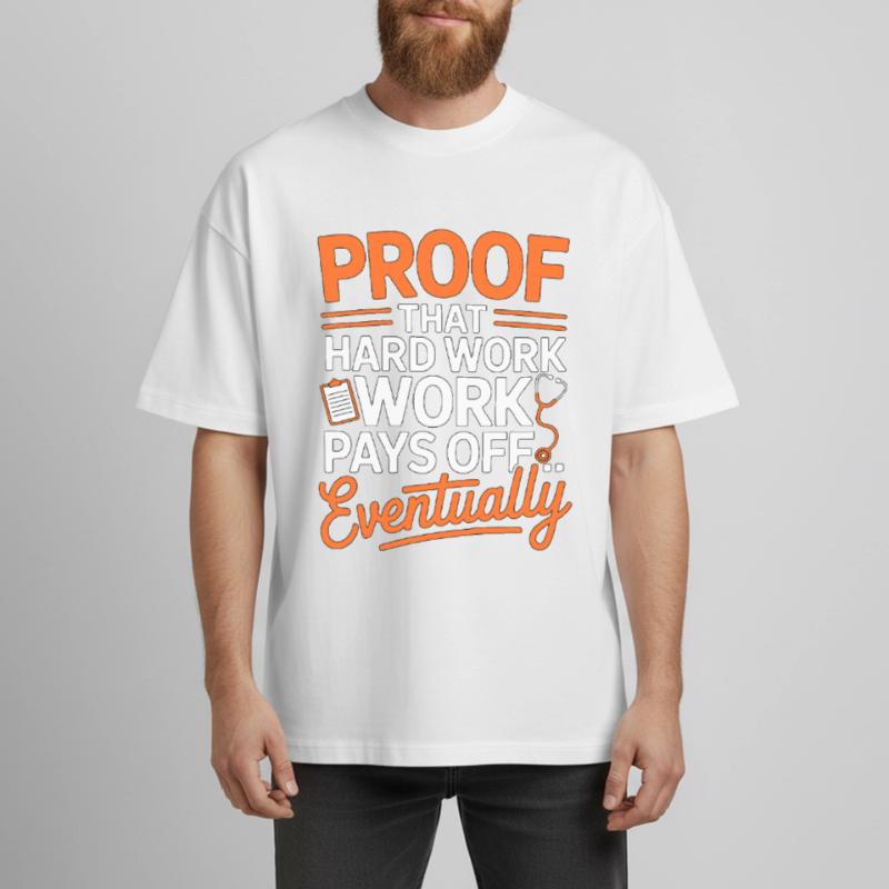 Nurse Practitioner Proof That Hard Work Nursing Boxy Heavyweight Unisex Organic T-Shirt by Stanley/Stella