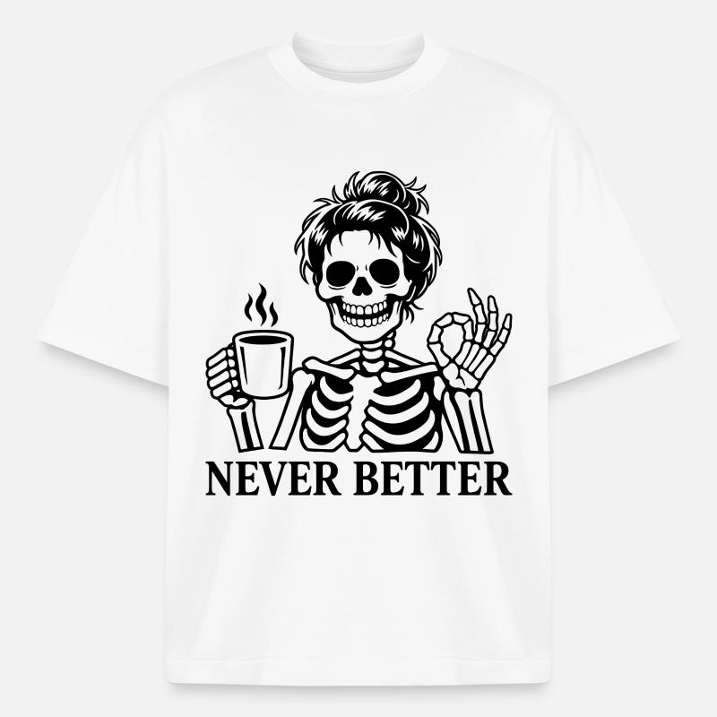 Coffee, coffee drinker, coffee drinker, funny - Boxy Heavyweight Unisex Organic T-Shirt by Stanley/Stella - white