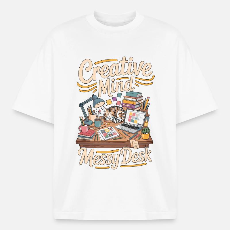 Graphic Designer Creative Mind Visual Designer - T-shirt unisexe boxy épais biologique Stanley/Stella - blanc