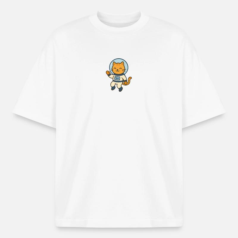 Astrokatze - Boxy Heavyweight Unisex Organic T-Shirt von Stanley/Stella - Weiß