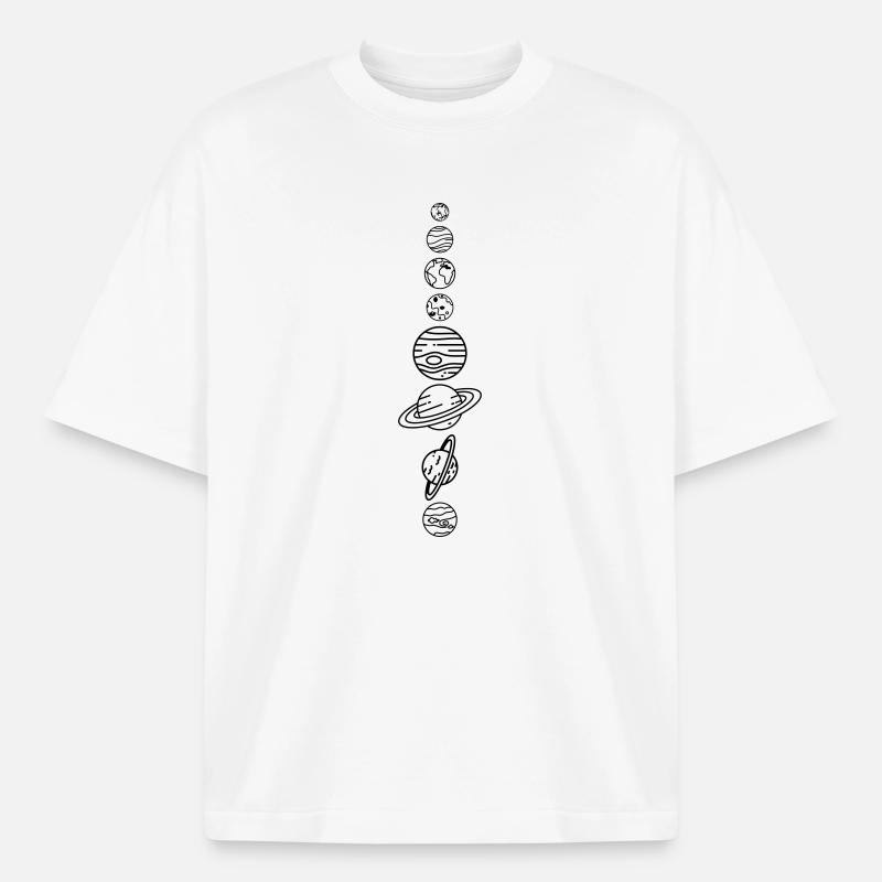 Solar System Planets – Solar System Space - Heavyweight Boxy Unisex T-Shirt by Stanley/Stella - white