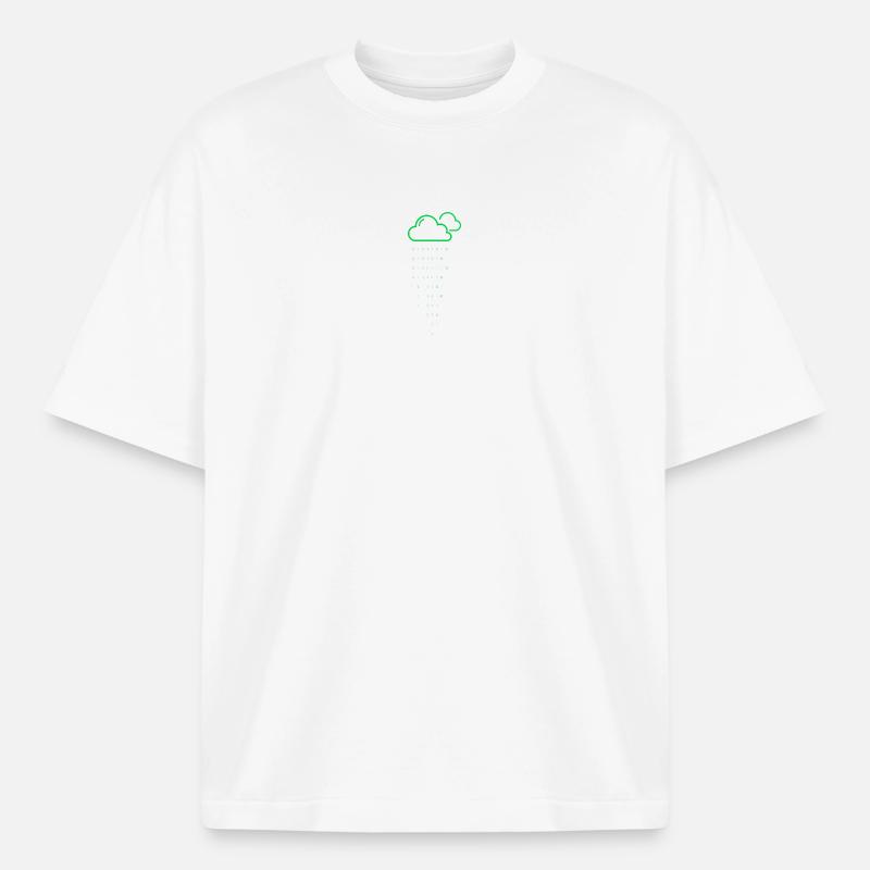 Cloud rain code - Heavyweight Boxy Unisex T-Shirt by Stanley/Stella - white