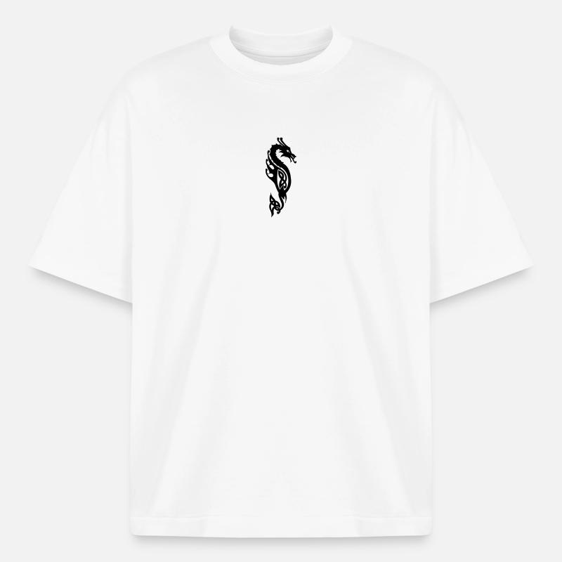 Monströse Seeschlange oder Drachenvektor - Boxy Heavyweight Unisex Organic T-Shirt von Stanley/Stella - Weiß