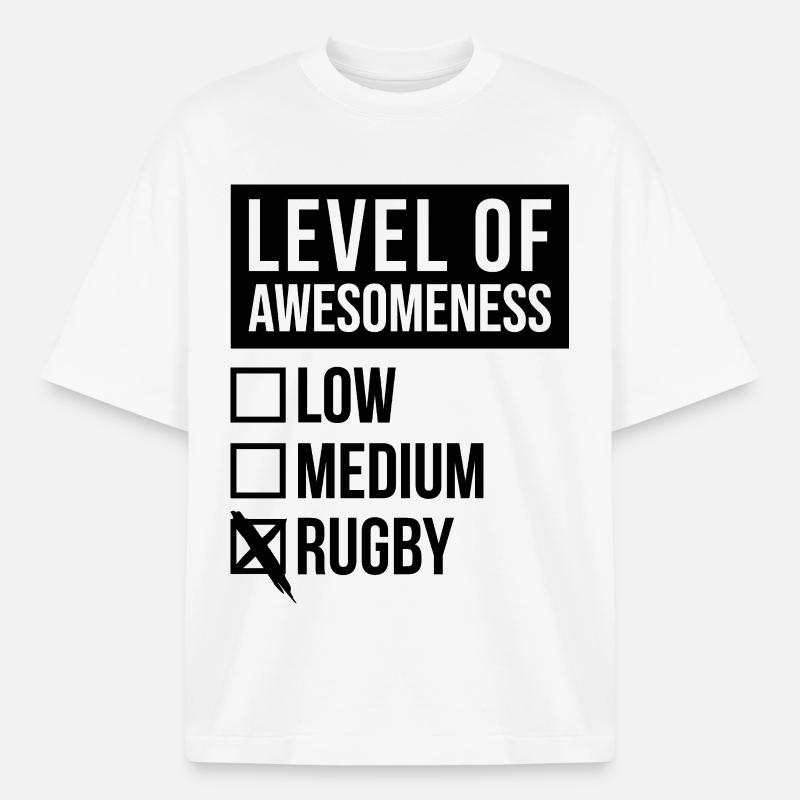 Rugby - Heavyweight Boxy Unisex T-Shirt by Stanley/Stella - white