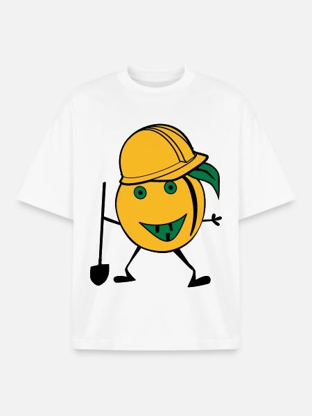 orange construction worker - Boxy Heavyweight Unisex Organic T-Shirt by Stanley/Stella - white