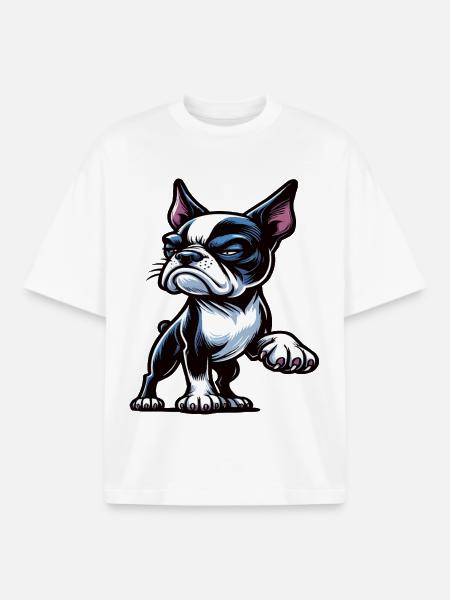 Boston Terrier Boston Terrier owner Bosti - Boxy Heavyweight Unisex Organic T-Shirt by Stanley/Stella - white