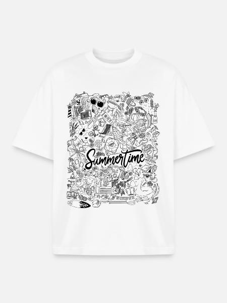 Summertime - Boxy Heavyweight Unisex Organic T-Shirt by Stanley/Stella - white