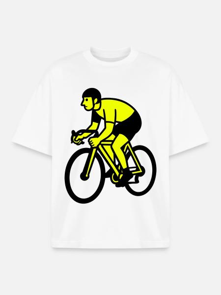 Neonrad Silhouette Radfahrer - Boxy Heavyweight Unisex Organic T-Shirt von Stanley/Stella - Weiß