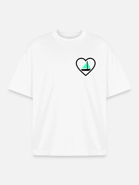 Cuore Vela – Passione Navigazione - Boxy Heavyweight Unisex Organic T-Shirt by Stanley/Stella - white